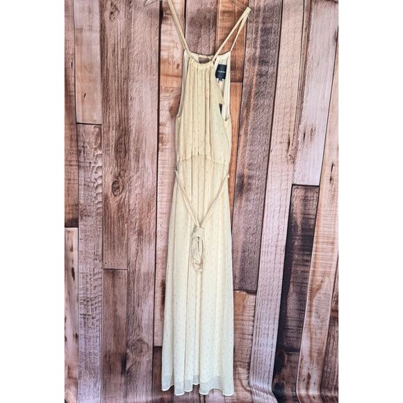 ModCloth Maxi Dress Illuminated Elegance Ivory Halter Party Metallic Large NWT - Picture 2 of 12